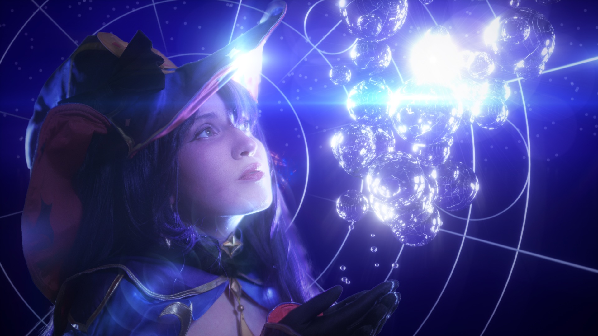 Viviane incarnant Mona de Genshin Impact